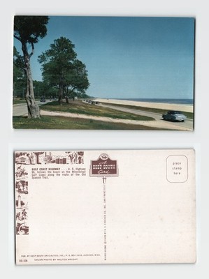 Postkarte - Gulf Coast Highway US 90 Mississippi Strandszene UNBESPIELT