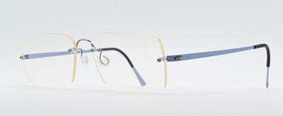 LINDBERG Brille 2164 T61 135 Col U37 Spirit Titanium Randlos Rechteck Iceblau  M