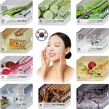 Korean Facial Mask Sheets Moisture Face Mask Pack Skin Care Lots 10types 4ea 