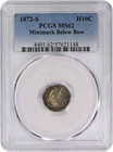 1872-S Liberty Seated Silver Half Dime Mintmark Below MS62 PCGS Toned
