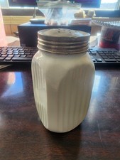 Hazel Atlas Ribbed Vitrock Maybe Milkglass? White Square Shaker