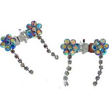 USA MINI Flower Hair Claw Clip Rhinestone Crystal Hairpin Bridal Wedding SALE AB