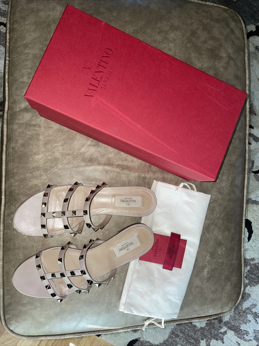 VALENTINO ROCKSTUD SLIDE caged sandal Poudre Size 39 850 eBay