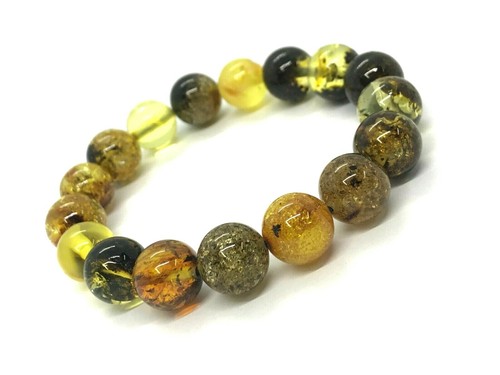 Bracciale Ambra Regalo Perline Tonde AMBRA BALTICA Naturale Perline Colorate 13,5g 10158 - Foto 7 di 12