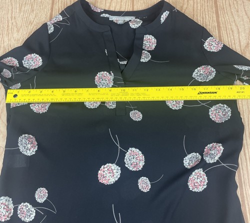 Stitch Fix DANIEL RAINN Koda Split Neck Tab Sleeve Dandelion Blouse XS EUC - Picture 7 of 9