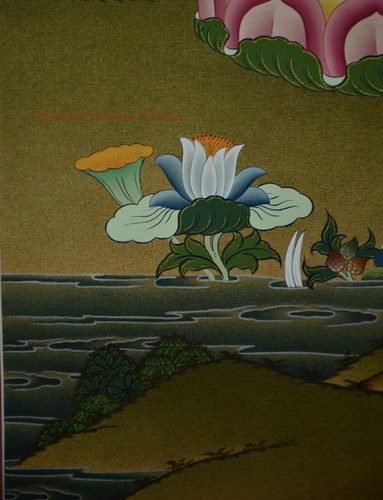 Shakyamuni Buddha /Tomba Tibetan Buddhist Thangka/Thanka Painting from Nepal - Imagen 6 de 9