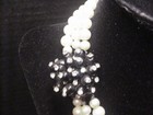 DeNicola Necklace Vintage Triple Pearls Big Rhinestone Studded Clasp Hand Knot — photo 6