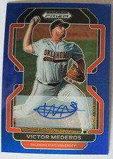2022 Panini Prizm Draft Picks Victor Mederos Base BLUE Auto 72/99 #PDP-178