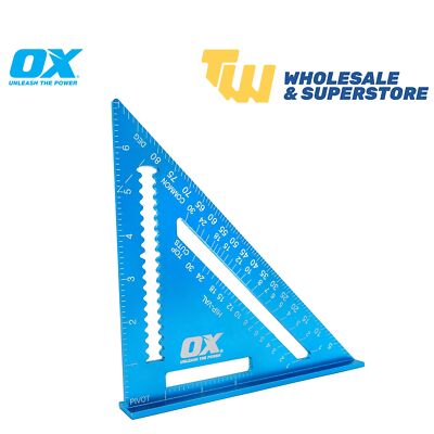 OX Tools Sparrenvierkant 180 mm Aluminium Pro Square Dacheindeckung metrisch Dreieck Dachdecker