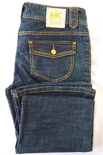 Michael Kors Boot Cut Blue Jeans Tag Size 8 Inseam 33 Cotton Blend MINT 