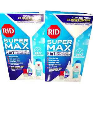 2X RID Super Max 5-in-1 Complete Lice Treatment Kit, Kills Super Lice &Eggs+24/7