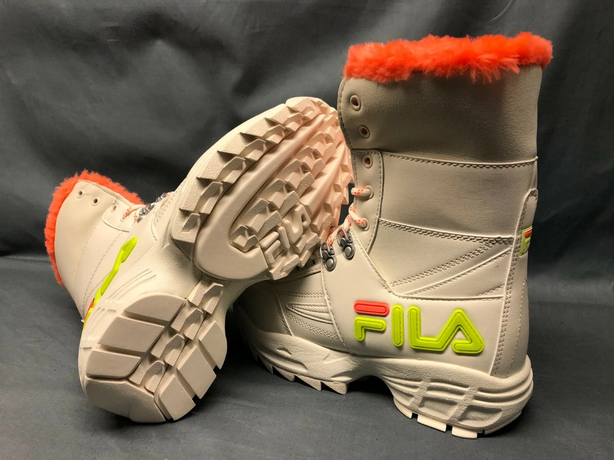 White and shop orange fila disruptor