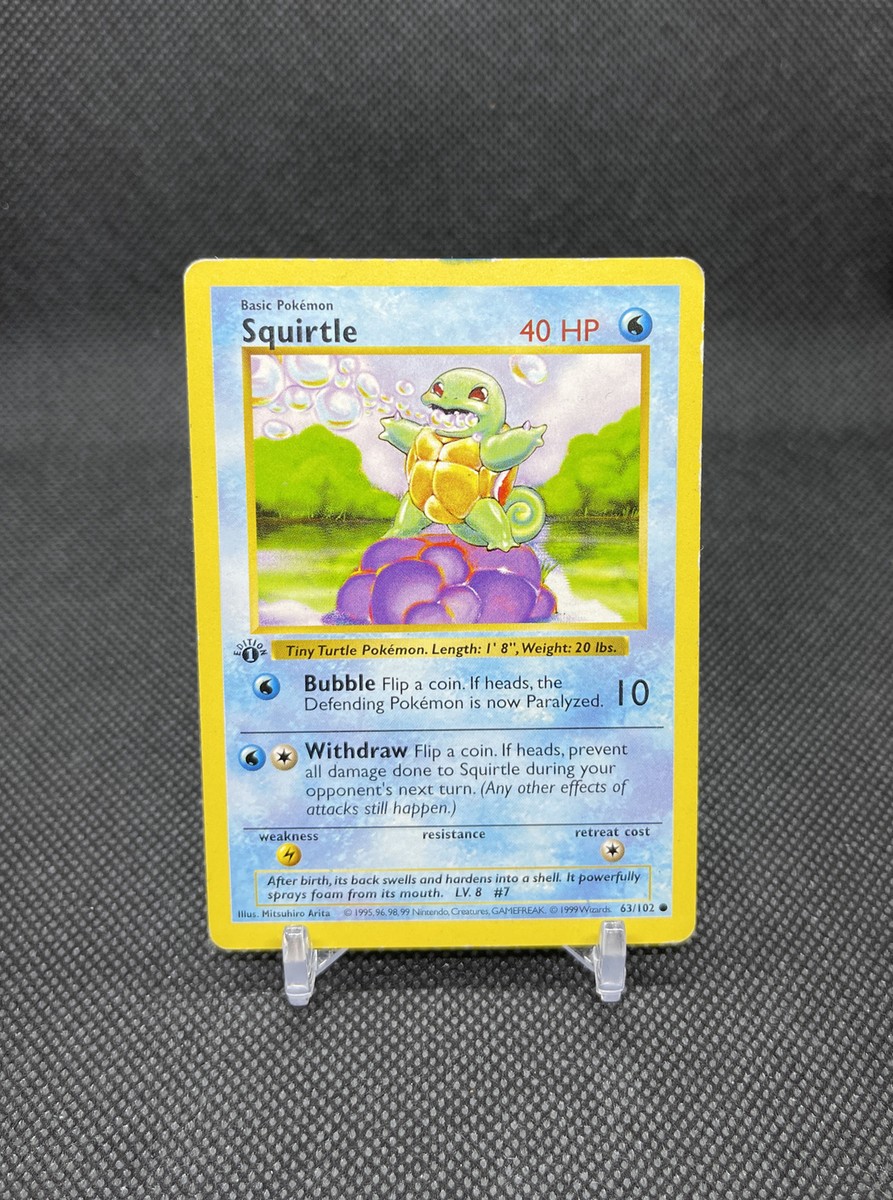 ポケモンカードゲーム Squirtle 1st edition shadow less Amazon.com: Pokemon - Squirtle - Basic 63/102 - Shadowless