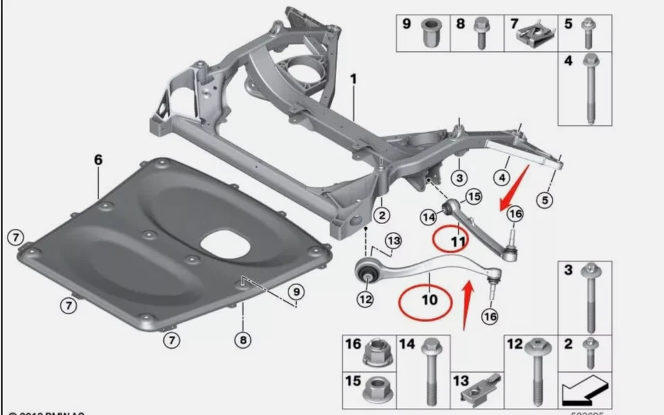 8X Front Control Arm Stabilizer Link Tie Rod Kits For BMW M3(E90 E92 E93 E82) - Image 2 of 4