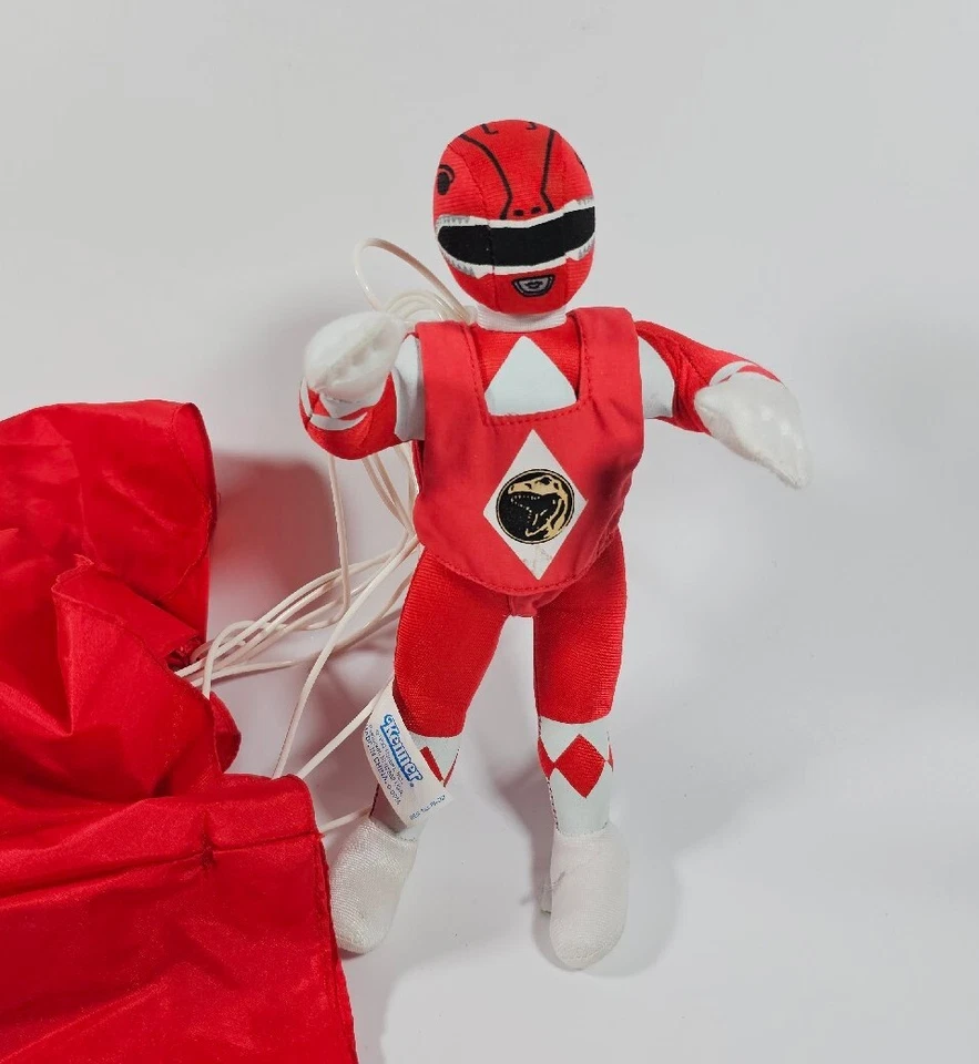 Power Ranger rojo 1995 con figura de tela de paracaídas de Kenner  Foto 2 de 4