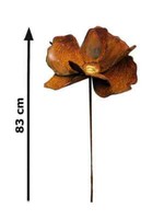 Gartenstecker Mohn Mit Gold Im Rost Design, Rostfigur FüR Den Garten