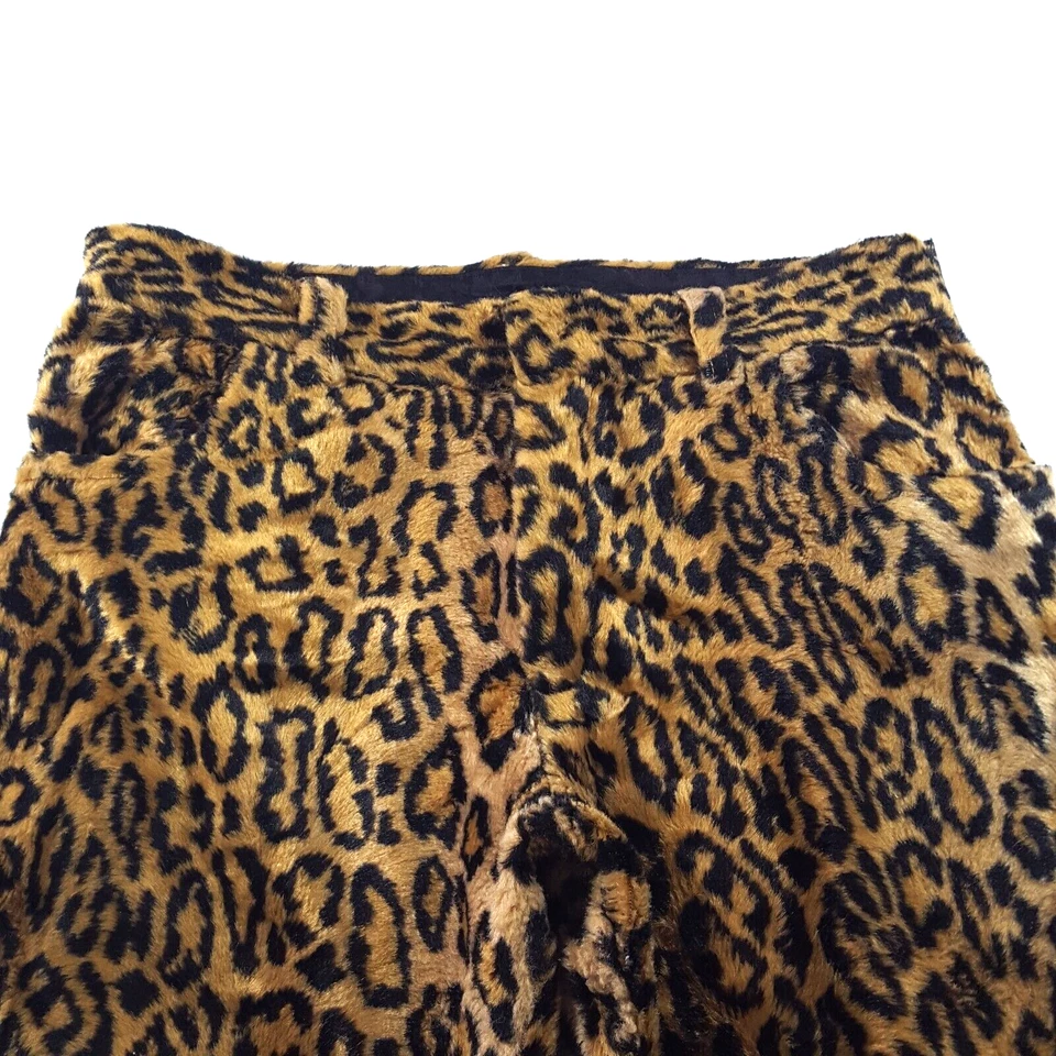 Pantalones para mujer Lip Service estampado de leopardo marrón beige negro con cinturón 29 vintage Foto 4 de 4
