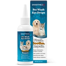 SMARTMED Pet Eye Wash 5.1 fl oz Eye Drops for Dogs & Cats - Flush & Soothe Eyes