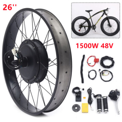 Kit De Conversion Vélo électrique 48V 1500W Avec Pneu Gras 26 Pouces Pour Vélo De Neige