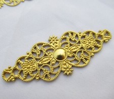 30pcs Long Filigree Stamping 24x62mm Brass Decorative Findings DIY Crafts