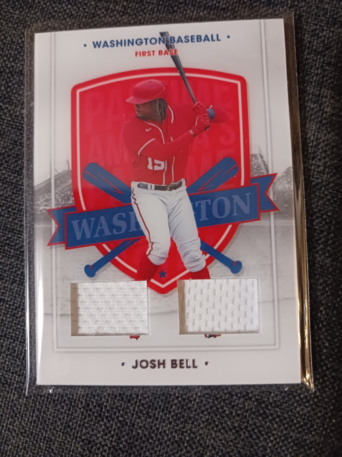 2021 Panini Chronicles Americas Pastime #75 Josh Bell Double Patch Nationals