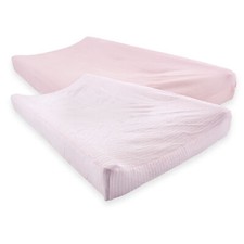 Touched by Nature Organic Cotton Changing Pad Cover, Barely Pink, One Size