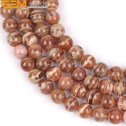 Round Natural Pink Argentina Rhodochrosite Quartz Semi Precious Chakras Bead 15" - Picture 22 of 28