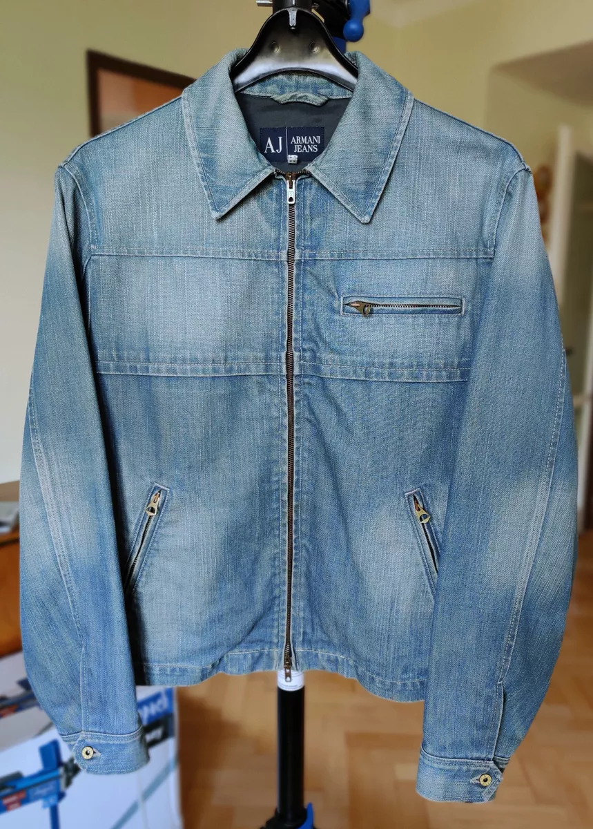 Armani Jeans Vintage Indigo series zipped denim jacket made in Italy