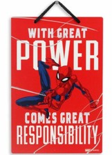 Marvel Spider-Man 5.5" W X 8.25" H X 0.125" Hanging Metal Wall Decor Sign New
