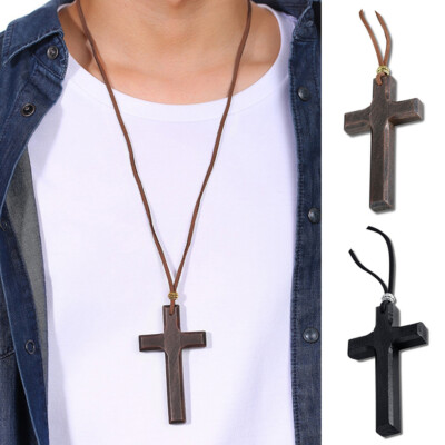 Christliches Schutzamulett Aus Holz Mit Kreuzanhänger Aus Holz - 
