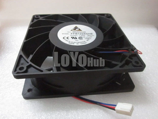 Delta FFB1224SHE -BR00 Server Square Fan 24V 120mm 3-Pin 12038 - Image 3 of 4