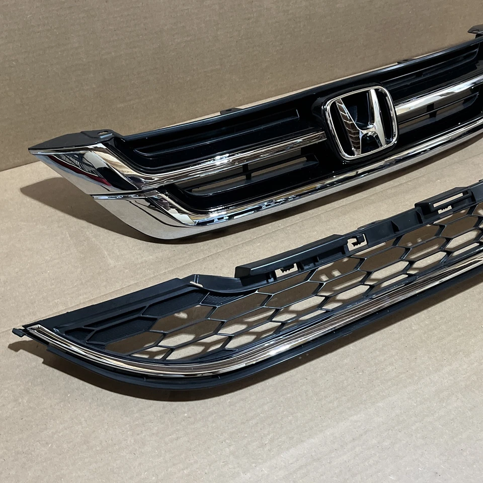 para 2010-2011 Honda CRV grade de para-choque dianteiro CONJUNTO com emblema NOVO - Imagem 3 de 4
