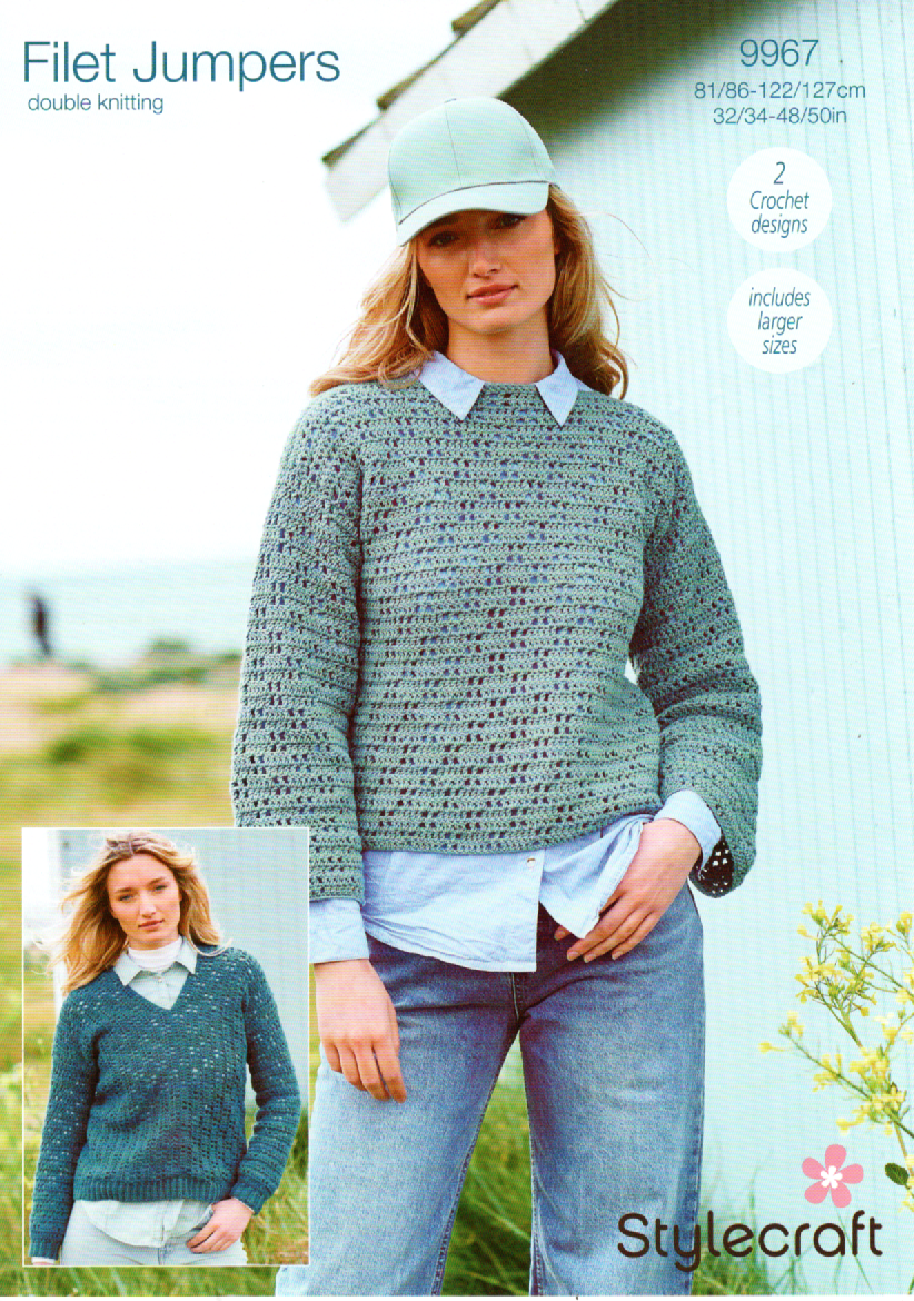 Stylecraft DK Crochet Pattern - 9967 Ladies Cardigans (2 Designs)