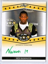 2013 NICK WASHINGTON Leaf Army All-American Bowl Tour Autographs Green Ink /25