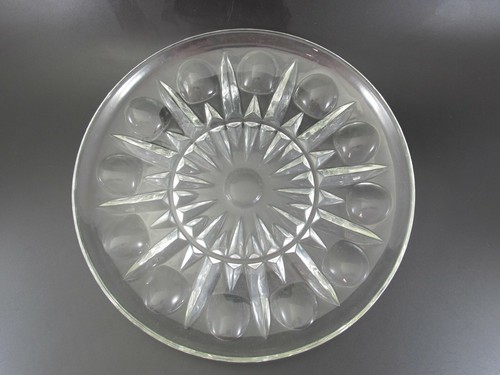 Princess House Regency BREAD PLATE Set of 2 Pressed Glass Thumbprint USA - Picture 3 of 6