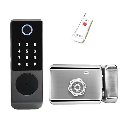 Digital Waterproof Lock Passcode Fingerprint Zinc Alloy Electronic Gate Garden