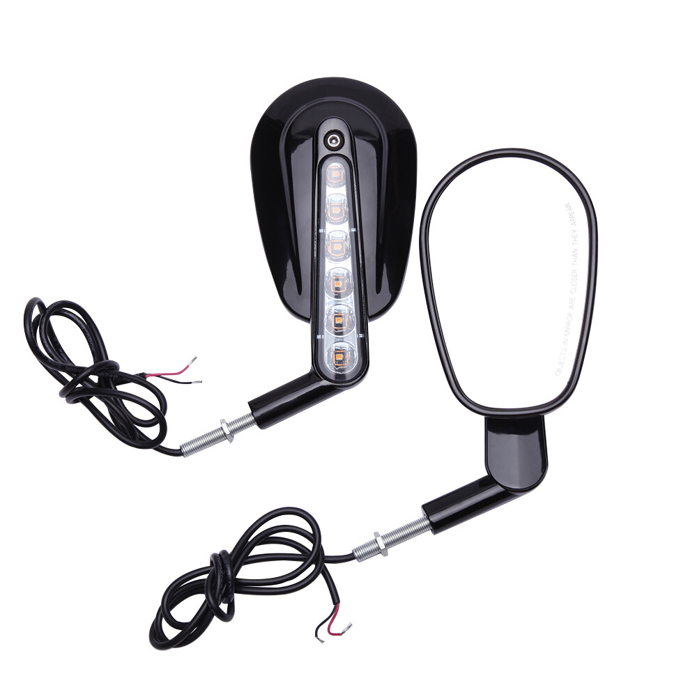 Ninja 650 Mirrors Universal Motorcycle Rear View Side Wing Mirrors W/ LED Turn Signal Light For HO Honda Blackbird Mirrors - Foto 7