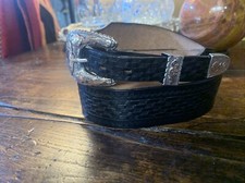 Mex. James Reid style Sterling Silver/ 14K Belt Buckle Set 31-33-1.5     