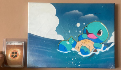 pokemon squirtle original Gemälde Spraypaint Leinwand Kunst Wasser (Bild für Größe)