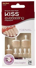 KISS Everlasting French False Nails, TOE, 24 Ct, Clear Pink-53245-EFT02---n39