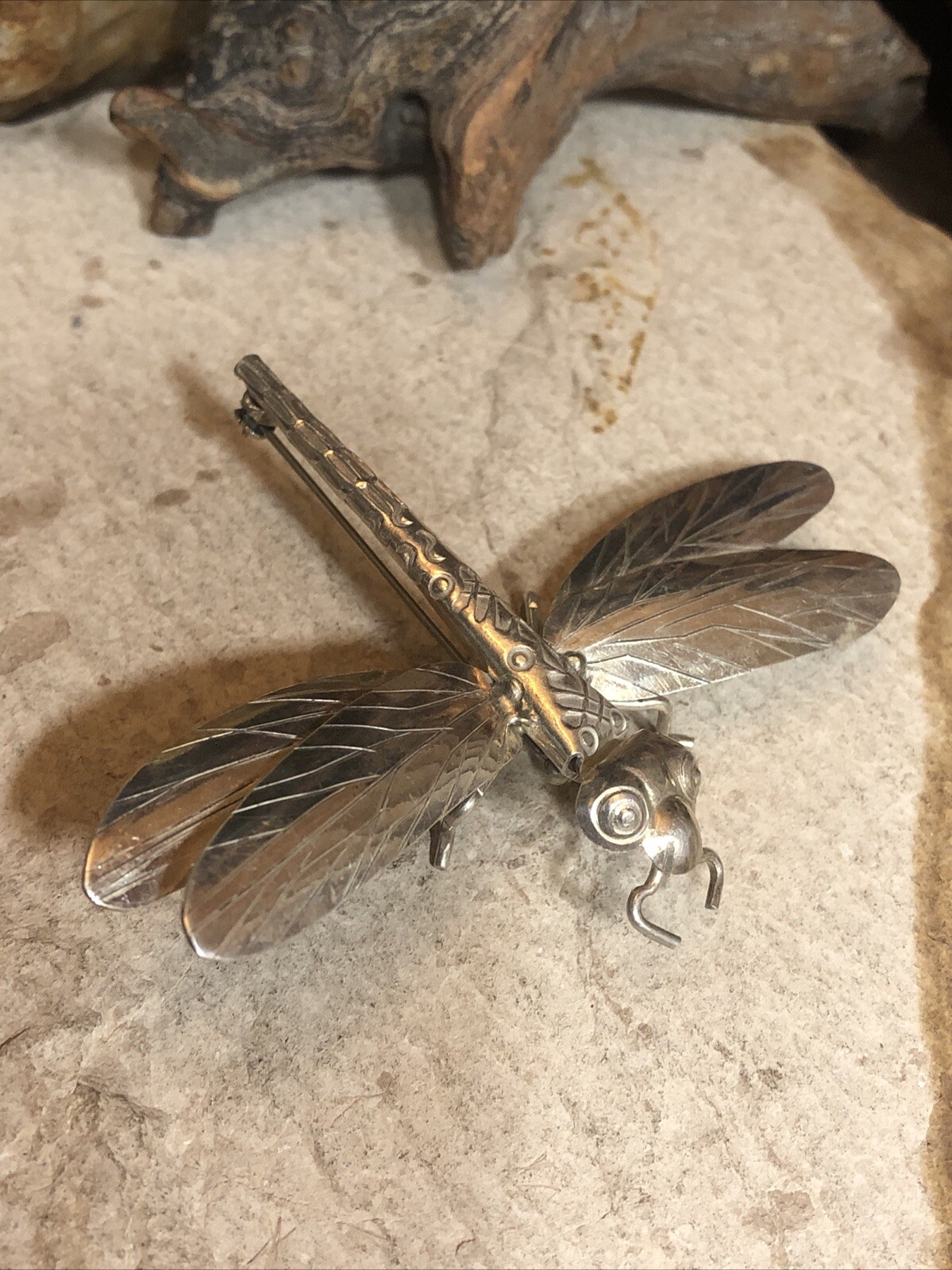 27. Vintage Solid 925 Sterling Silver DRAGONFLY D… - image 4