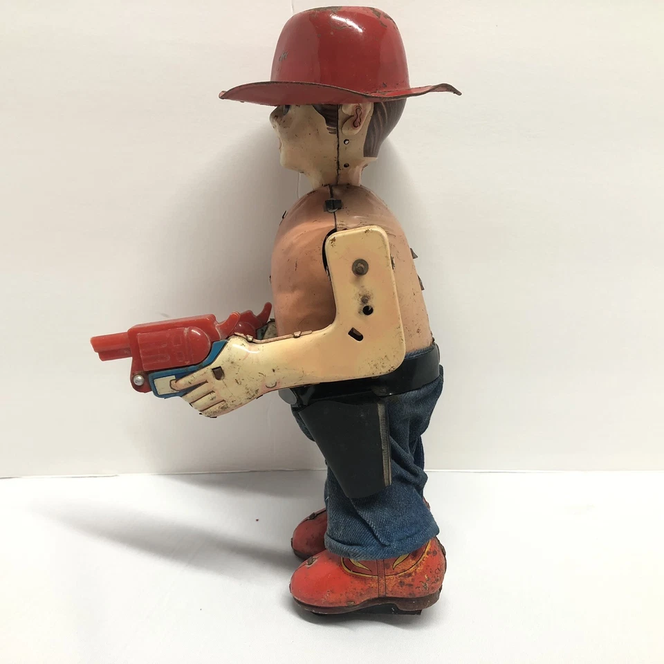 Figura de acción vintage de hojalata muñeca sheriff 11" Foto 2 de 4