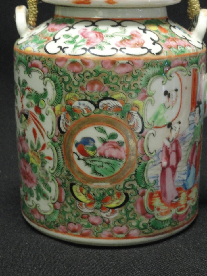 FABULOSA TETERA MEDALLÓN ROSA FAMILIA 19 c. 仿古粉彩奖章 清朝 陶瓷 Foto 4 de 4