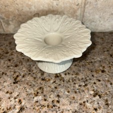 Lenox Cream Color Leaf Pattern Candlestick Holder Made In USA #4177