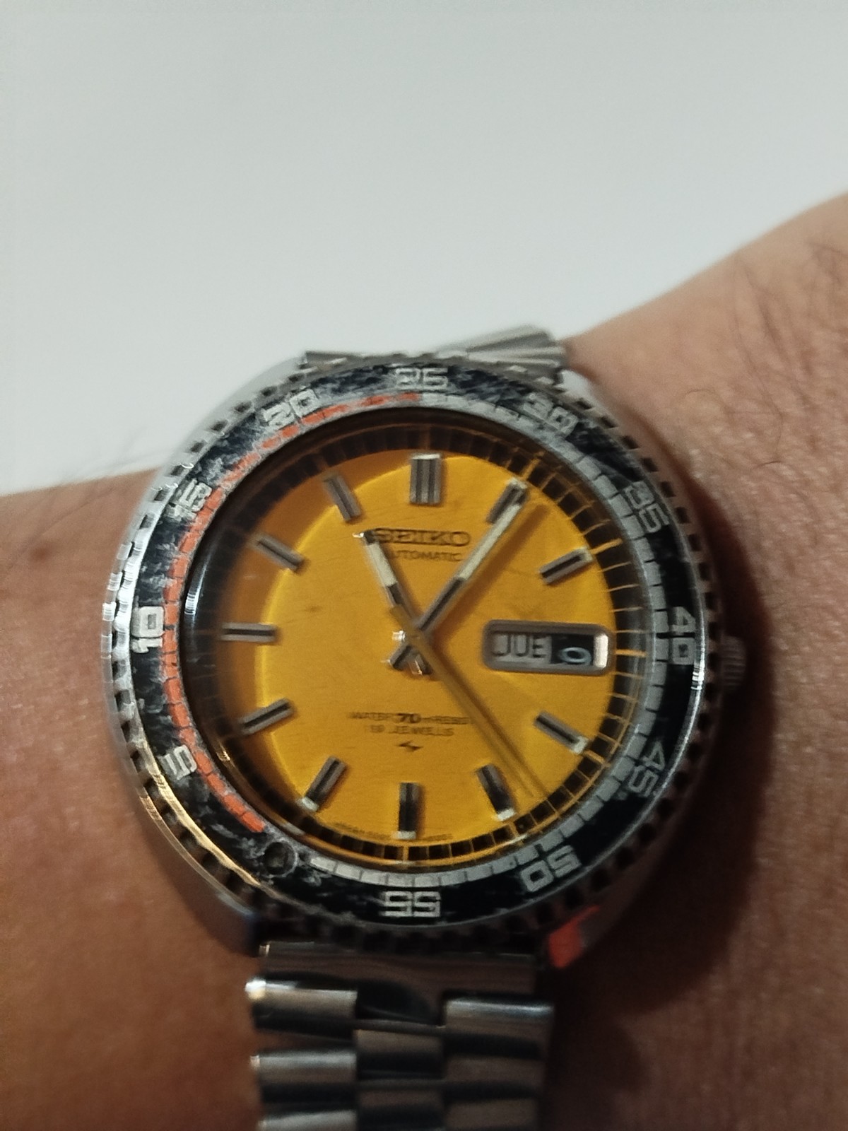 Vintage Seiko Orange Dial Rally Diver Men's Watch 7006-8030 Rare Original