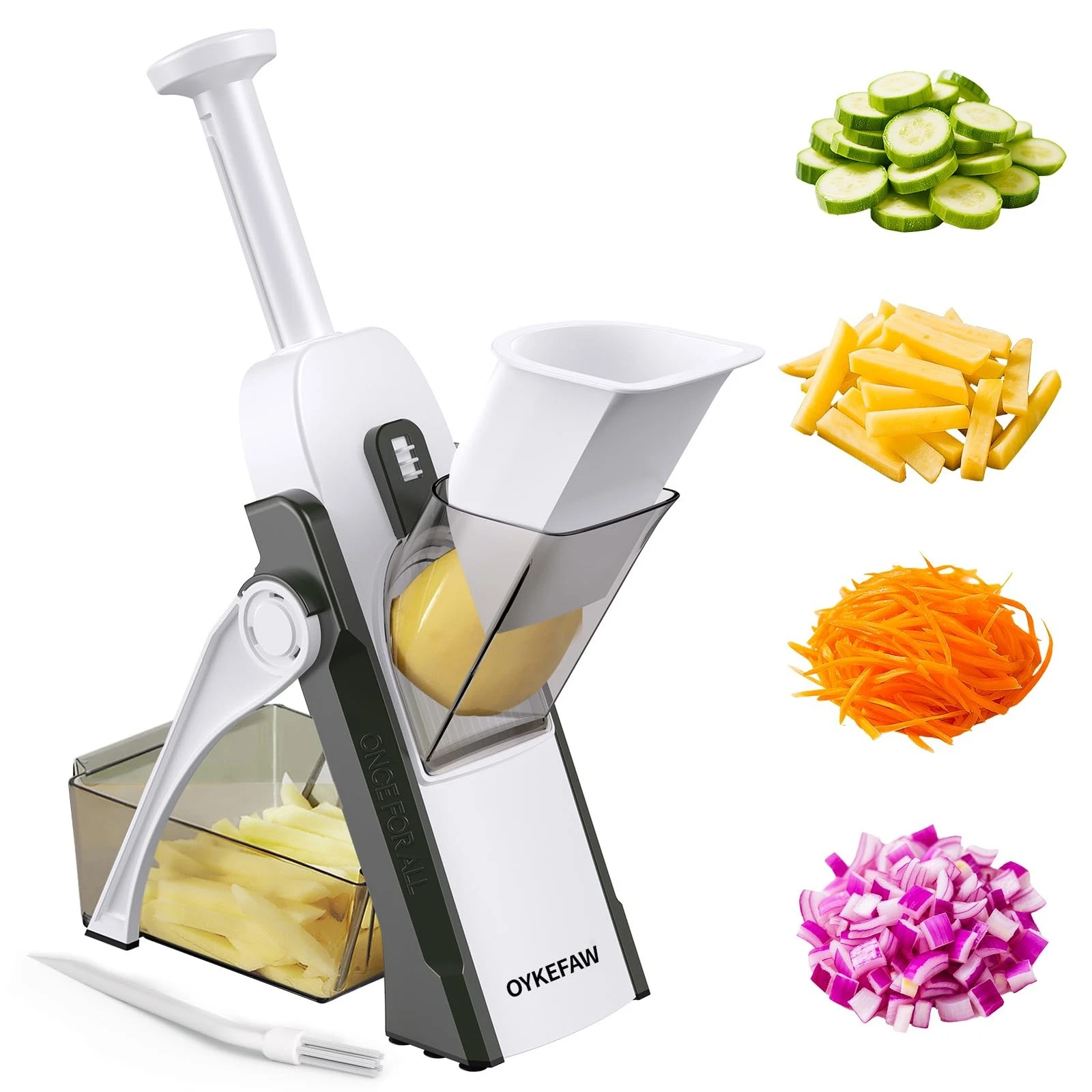 OYKEFAW Safe Mandoline Slicer for Kitchen, 5 in 1 Vegetable Food Chopper, Pot...