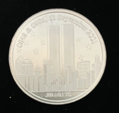 911 Twin Towers 10 Year Anniversary Fire EMS 1oz .999 Silver Round BU In Capsule