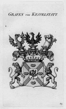 1820 - Kesselstatt Wappen Adel Coat Of Arms Heraldry Heraldik Crest Copper 52959