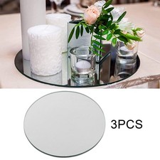 Plaque de bougie de plaque de miroir ronde en acrylique pour décor de mur