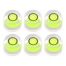 6pcs Round Bubble Level 8x5.5mm Mini Circular Bullseye Spirit Levels, Green
